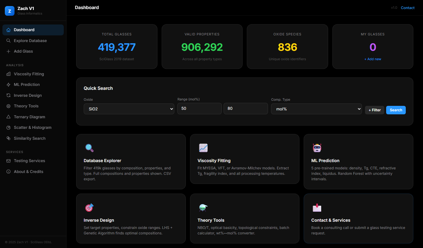 Zach v1 Dashboard